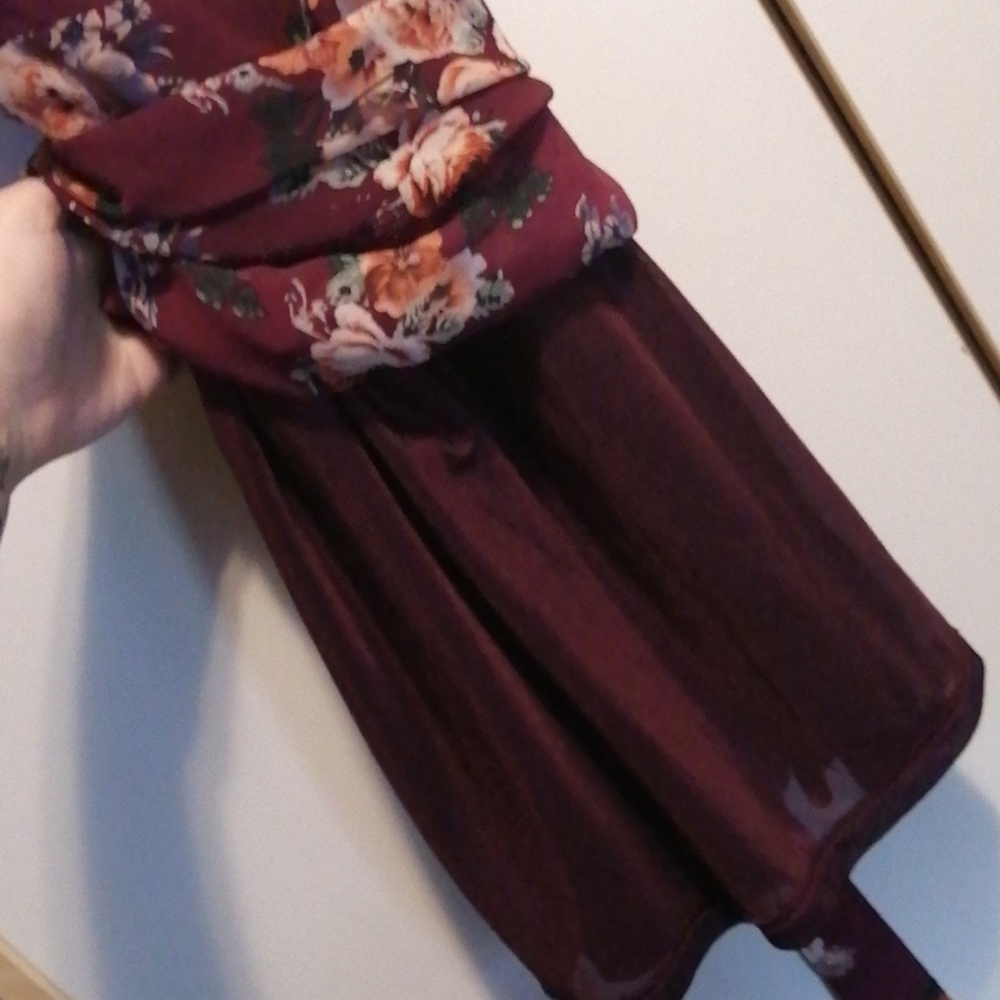 Red floral dress S/M - Picture 11 of 11
